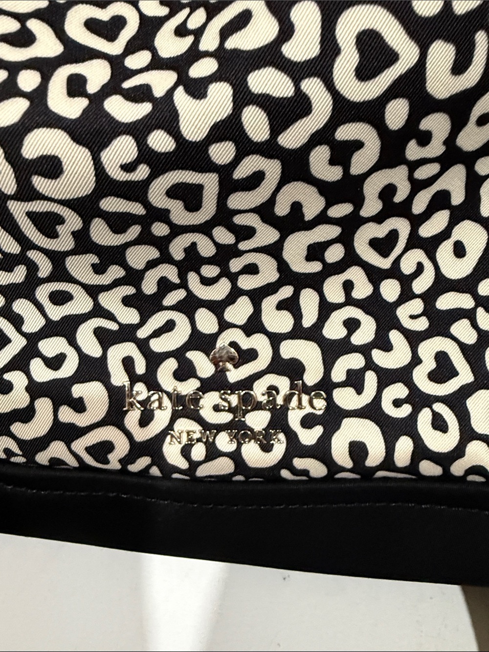 Kate Spade Shelsea Black and White Leopard-Print Hobo Bag crossbody shoulder - Picture 2 of 12
